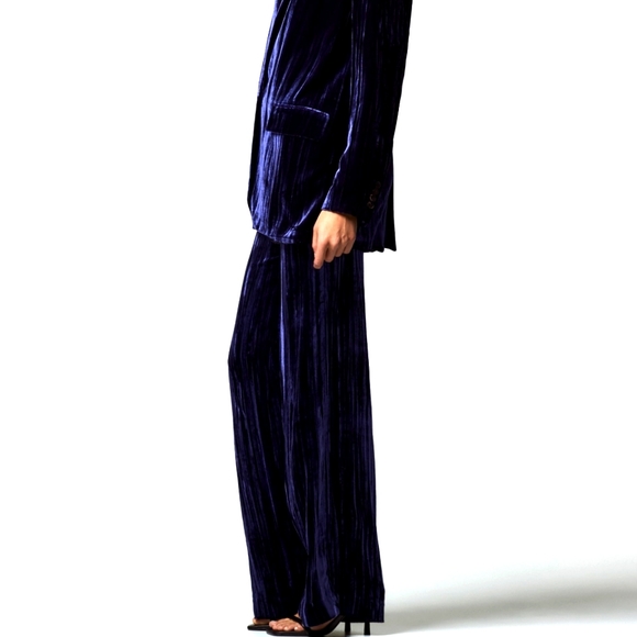 NWTs zara limited edition wide leg velvet pants - Picture 4 of 8